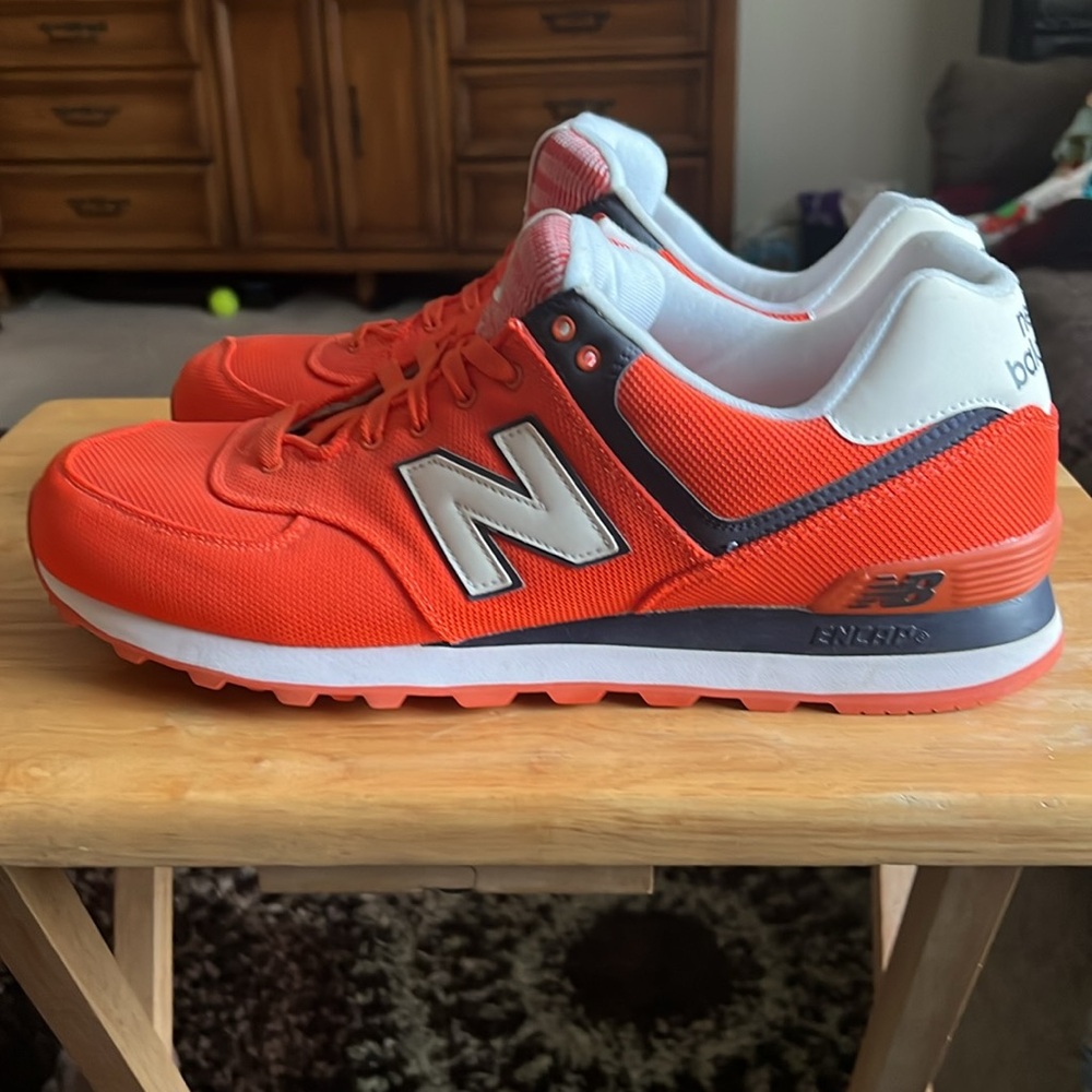 New Balance 574 Men's Bold Orange Sneakers size 14 - Picture 3 of 7